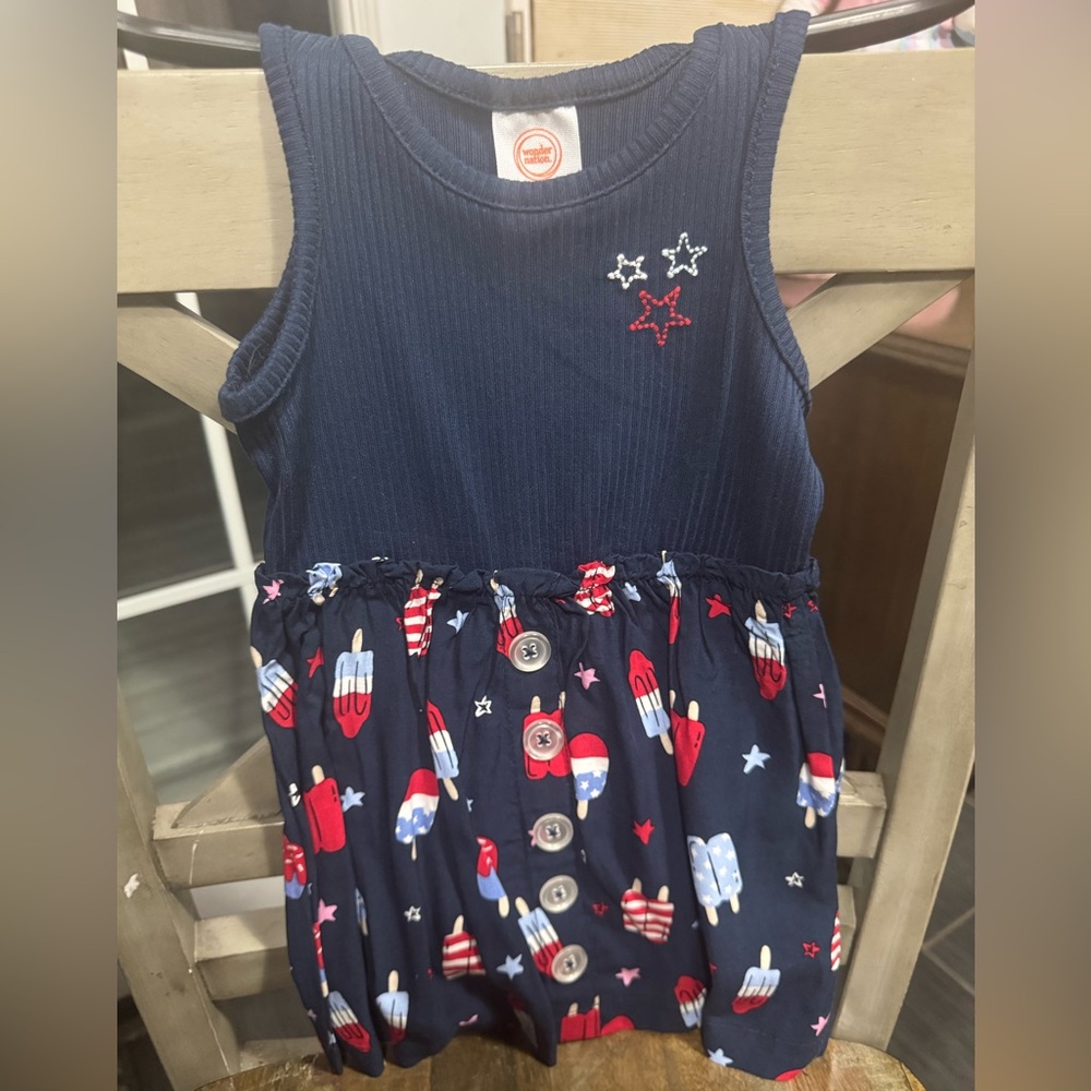 4th of July Patriotic Popsicles Infant 12 months Sleeveless Sun Dress NWT